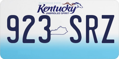 KY license plate 923SRZ