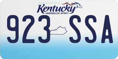 KY license plate 923SSA