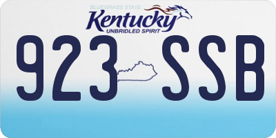 KY license plate 923SSB