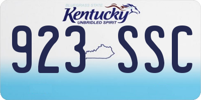 KY license plate 923SSC