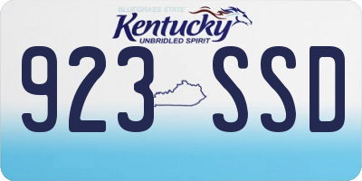 KY license plate 923SSD