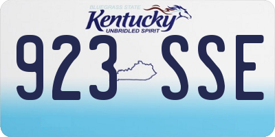 KY license plate 923SSE