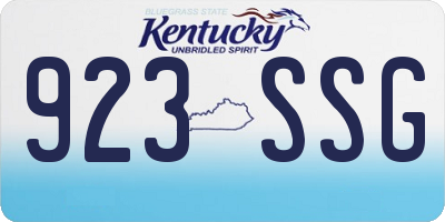 KY license plate 923SSG