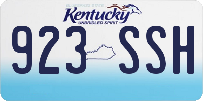 KY license plate 923SSH
