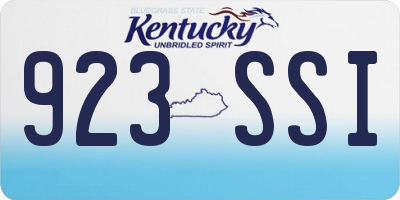 KY license plate 923SSI