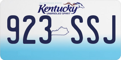 KY license plate 923SSJ