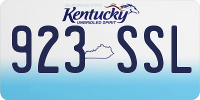 KY license plate 923SSL