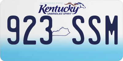 KY license plate 923SSM