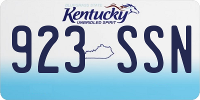 KY license plate 923SSN