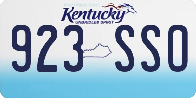 KY license plate 923SSO