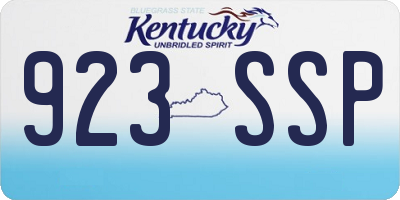 KY license plate 923SSP