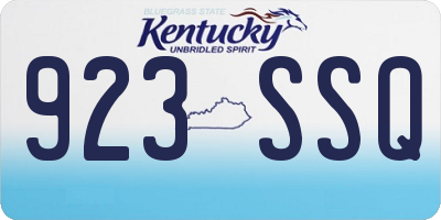 KY license plate 923SSQ
