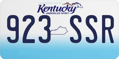 KY license plate 923SSR