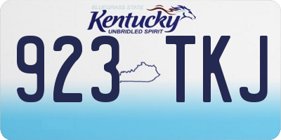 KY license plate 923TKJ