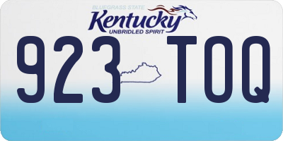 KY license plate 923TOQ