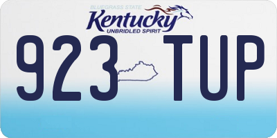 KY license plate 923TUP