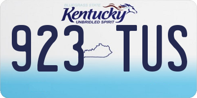 KY license plate 923TUS