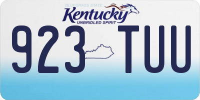 KY license plate 923TUU
