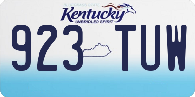 KY license plate 923TUW