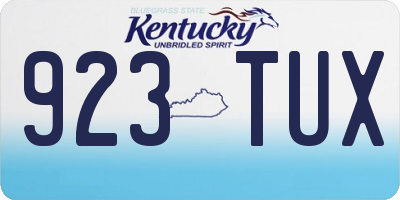 KY license plate 923TUX