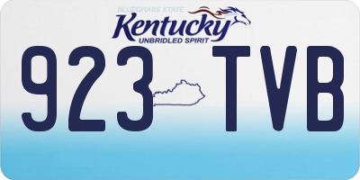 KY license plate 923TVB