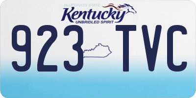 KY license plate 923TVC