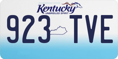 KY license plate 923TVE