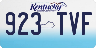 KY license plate 923TVF