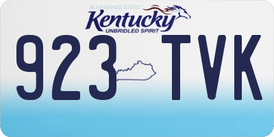 KY license plate 923TVK
