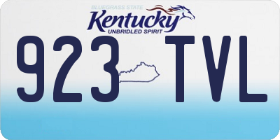 KY license plate 923TVL