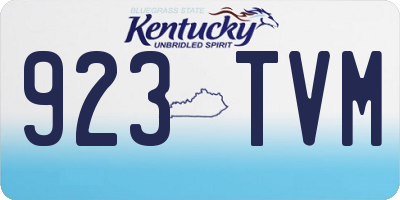 KY license plate 923TVM