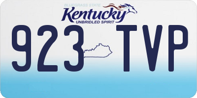 KY license plate 923TVP