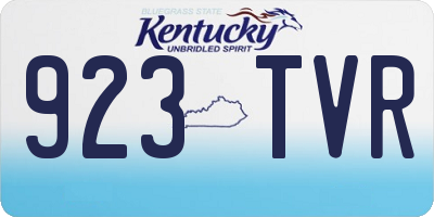 KY license plate 923TVR