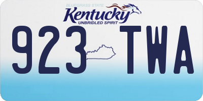KY license plate 923TWA
