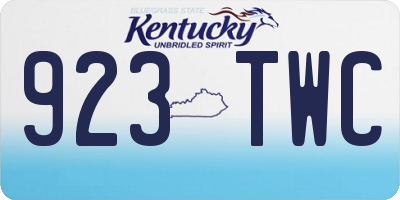 KY license plate 923TWC
