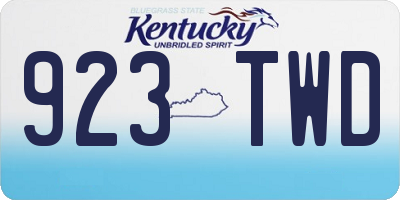 KY license plate 923TWD