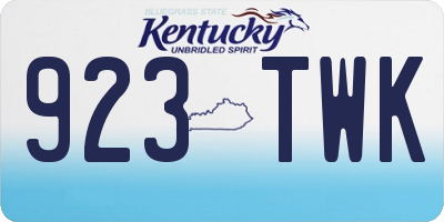KY license plate 923TWK