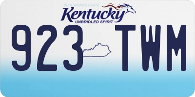 KY license plate 923TWM