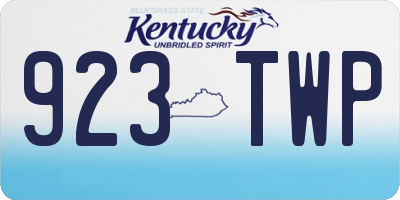 KY license plate 923TWP