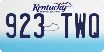 KY license plate 923TWQ