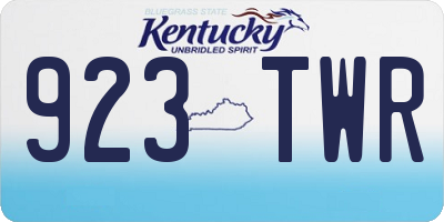 KY license plate 923TWR