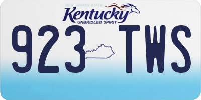 KY license plate 923TWS