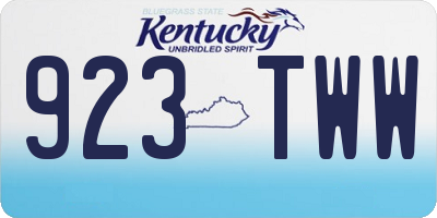 KY license plate 923TWW