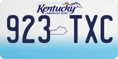 KY license plate 923TXC