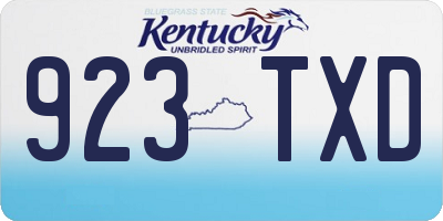 KY license plate 923TXD