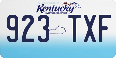 KY license plate 923TXF