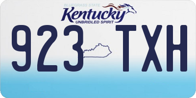 KY license plate 923TXH