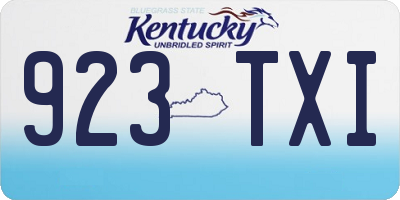 KY license plate 923TXI