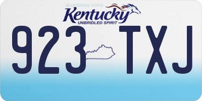 KY license plate 923TXJ