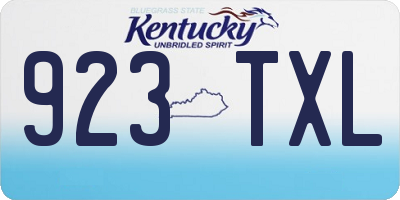 KY license plate 923TXL